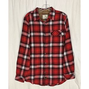 Legendary Whitetails Red  Plaid Flannel‎ Shirt SM Hunting Long Sleeve Cotton